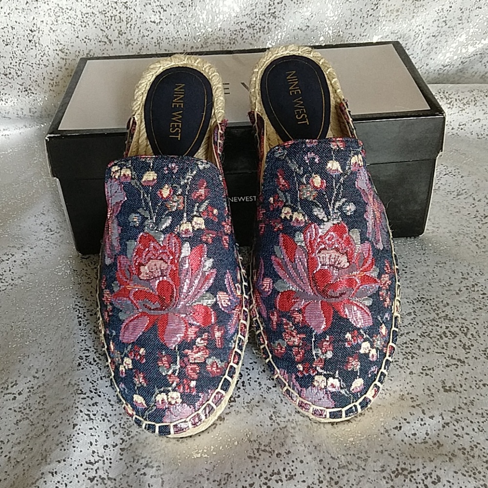 Nine West Floral Jacquard Mules - Picture 2 of 8